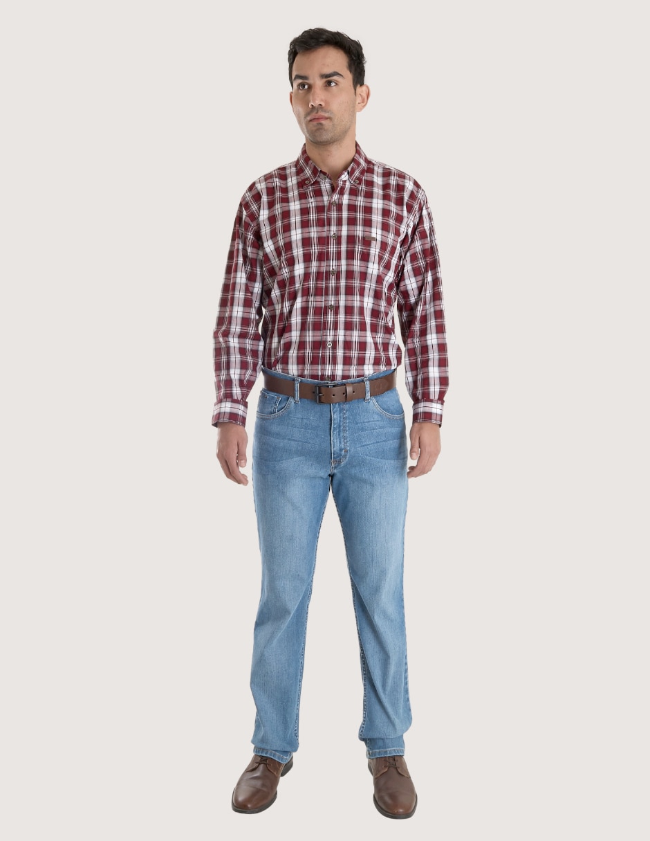 Jeans straight deslavado para hombre