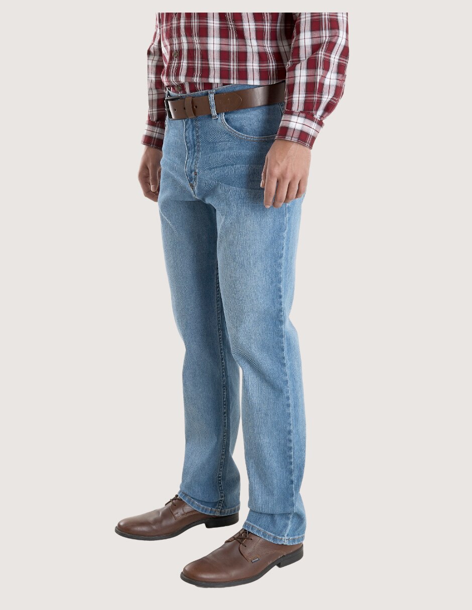 Jeans straight deslavado para hombre