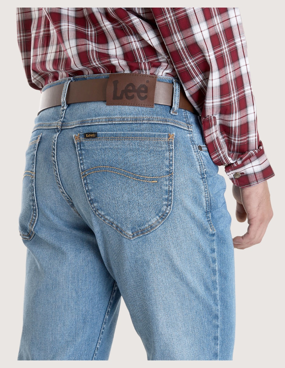 Jeans straight deslavado para hombre