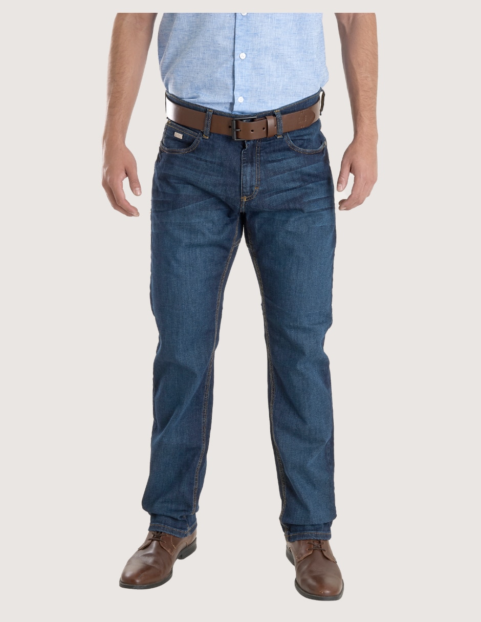 Jeans relaxed straight deslavado para hombre