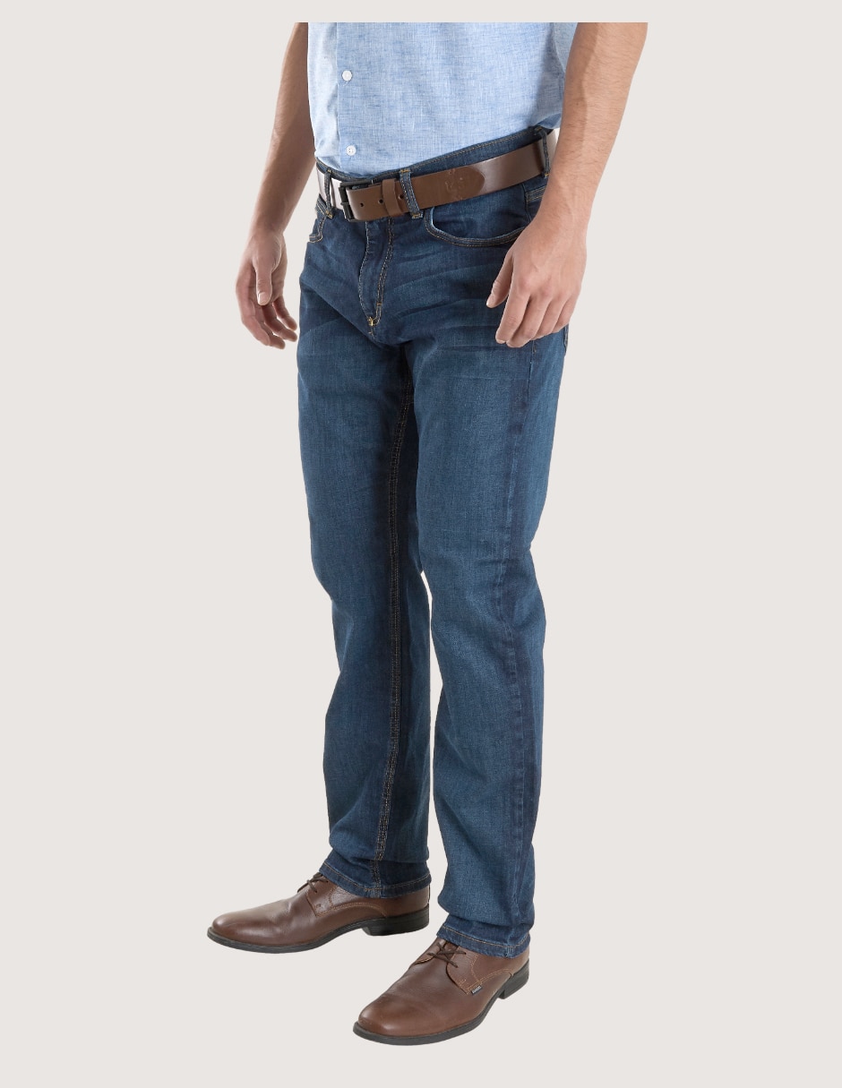 Jeans relaxed straight deslavado para hombre