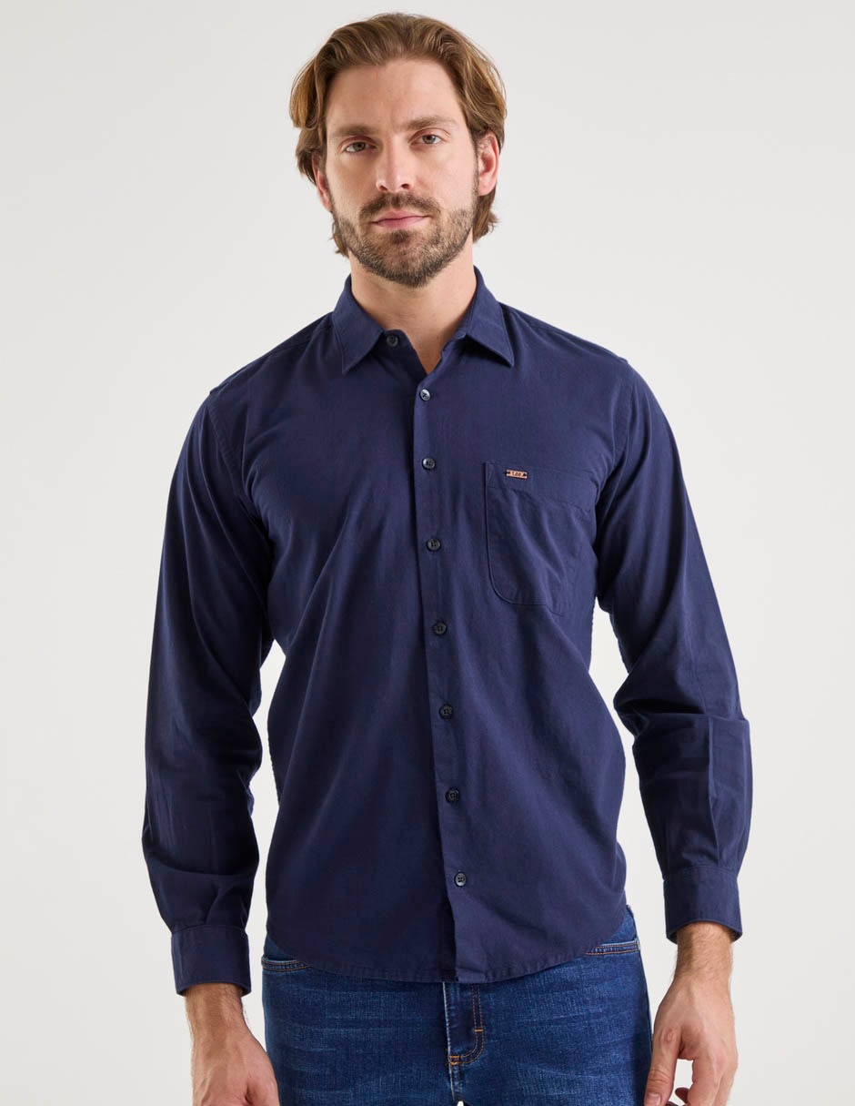 Camisa casual de algodón manga larga para hombre