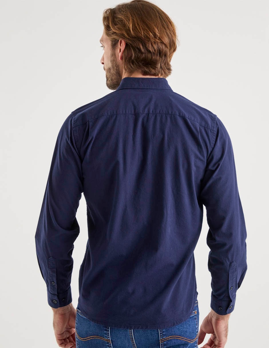 Camisa casual Lee de algodón manga larga para hombre