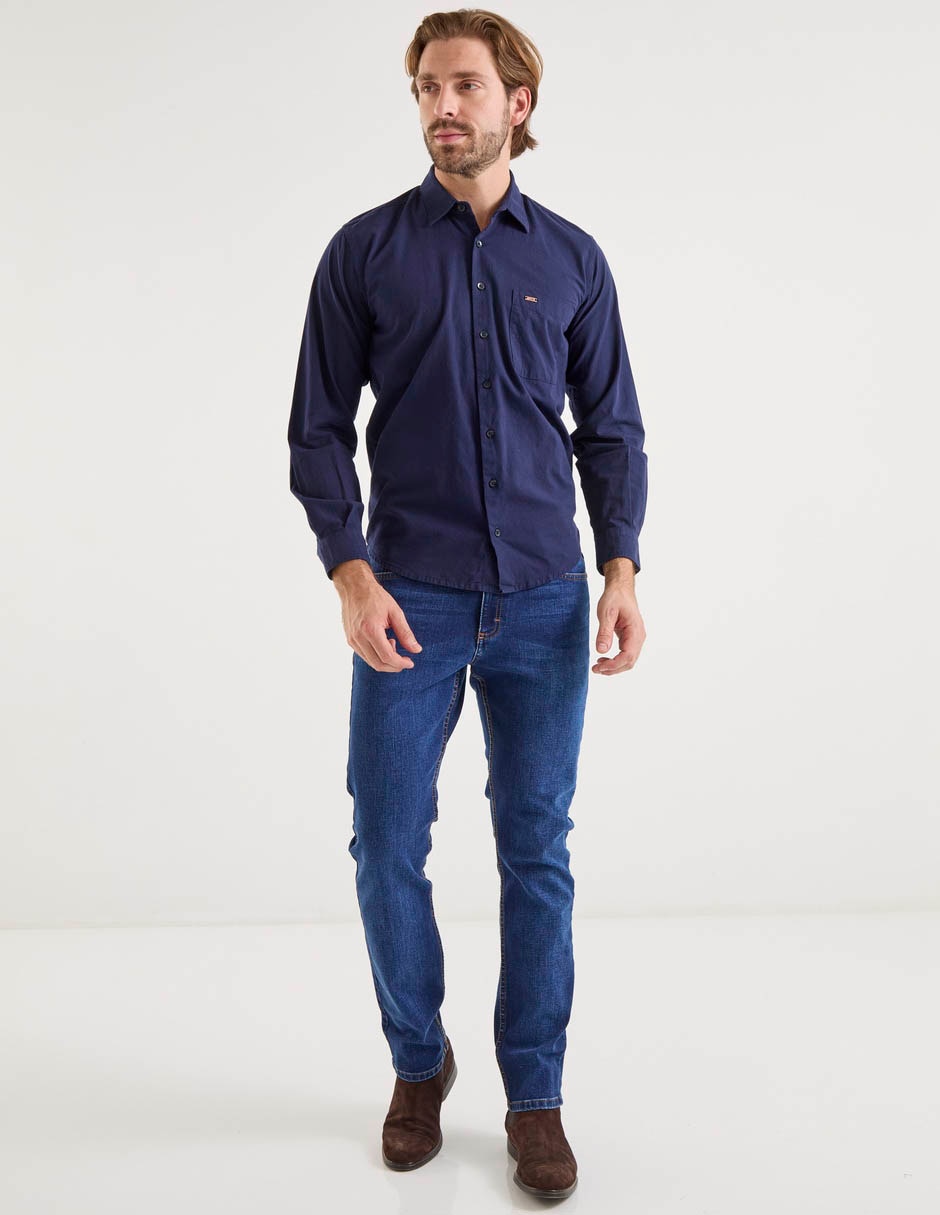 Camisa casual Lee de algodón manga larga para hombre