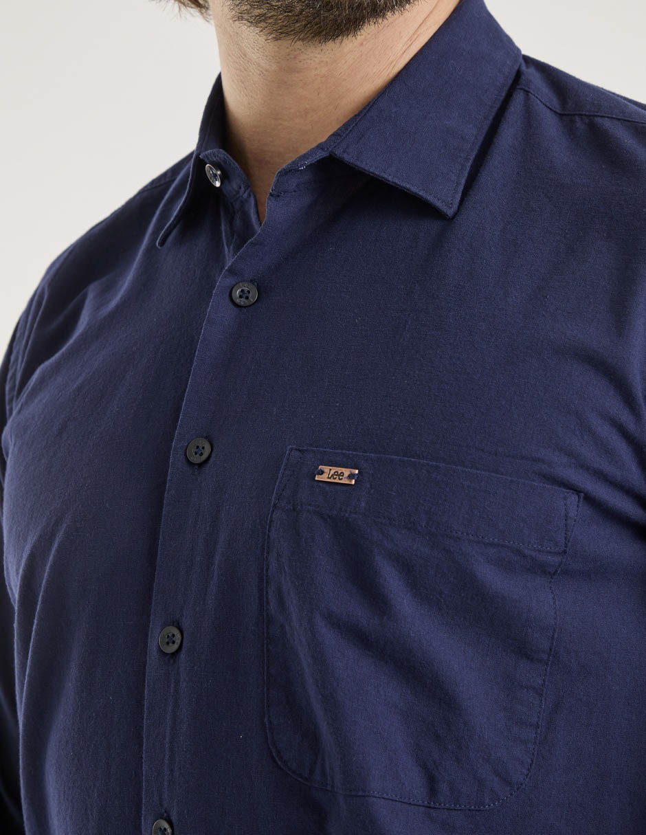 Camisa casual Lee de algodón manga larga para hombre