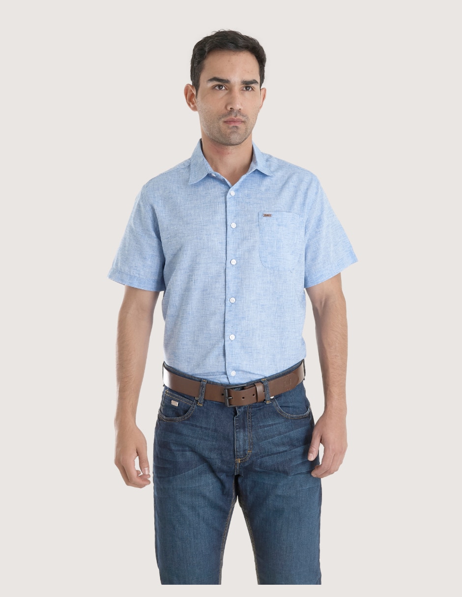Camisa casual de algodón manga corta para hombre Camisa casual de algodón manga corta para hombre