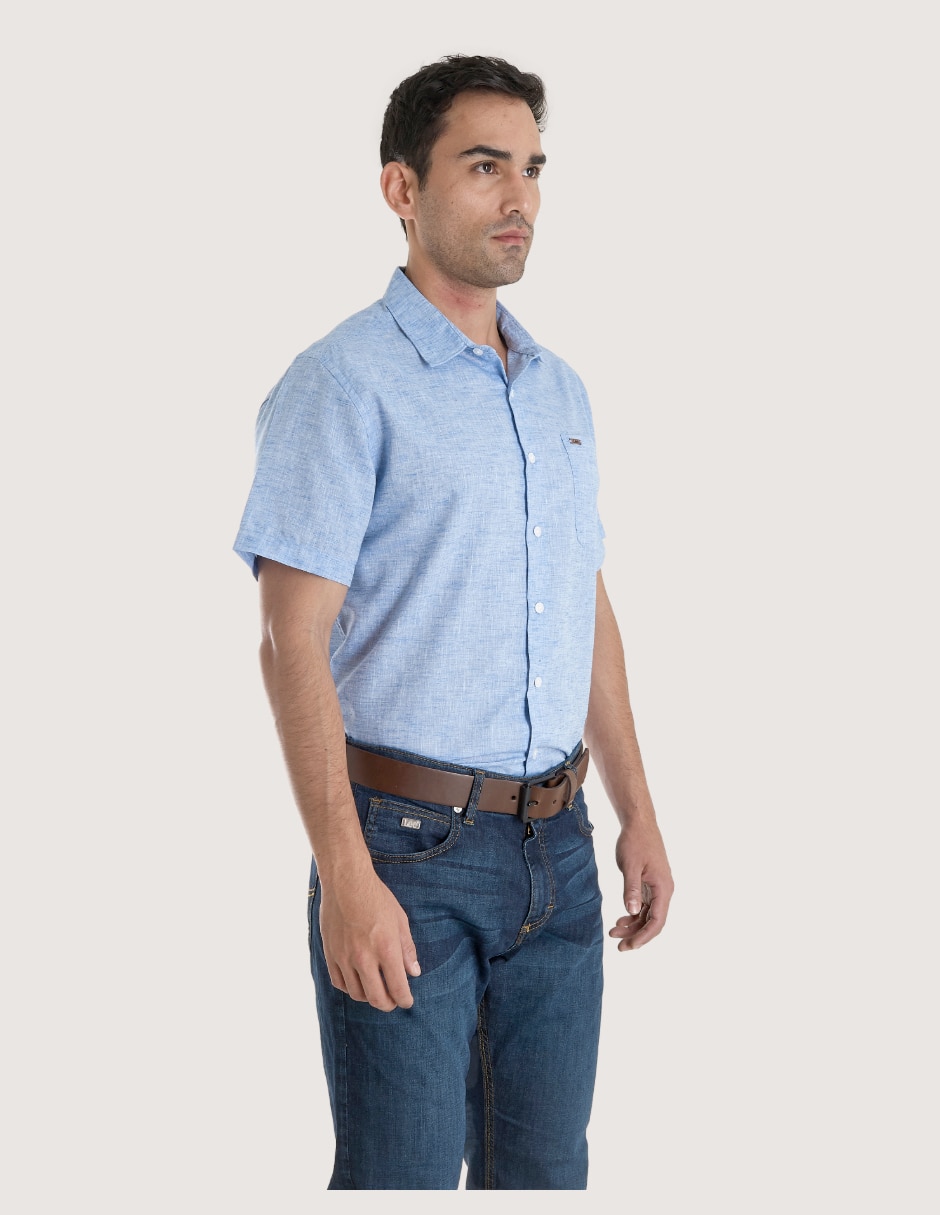 Camisa casual de algodón manga corta para hombre 2