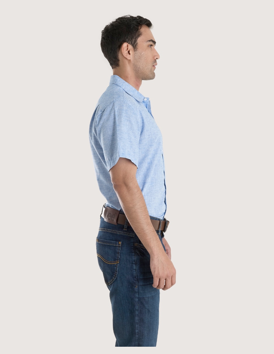 Camisa casual de algodón manga corta para hombre 3
