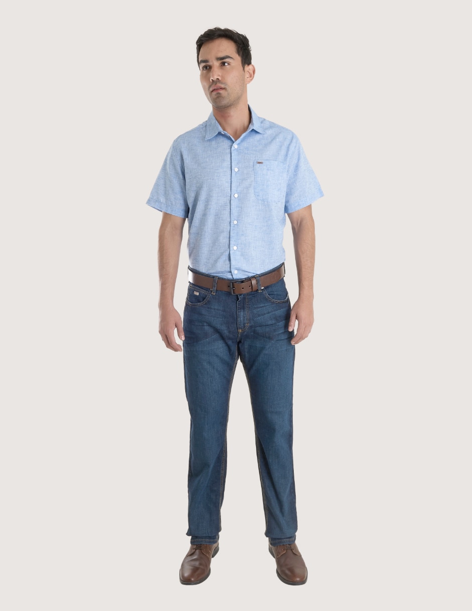 Camisa casual de algodón manga corta para hombre 5