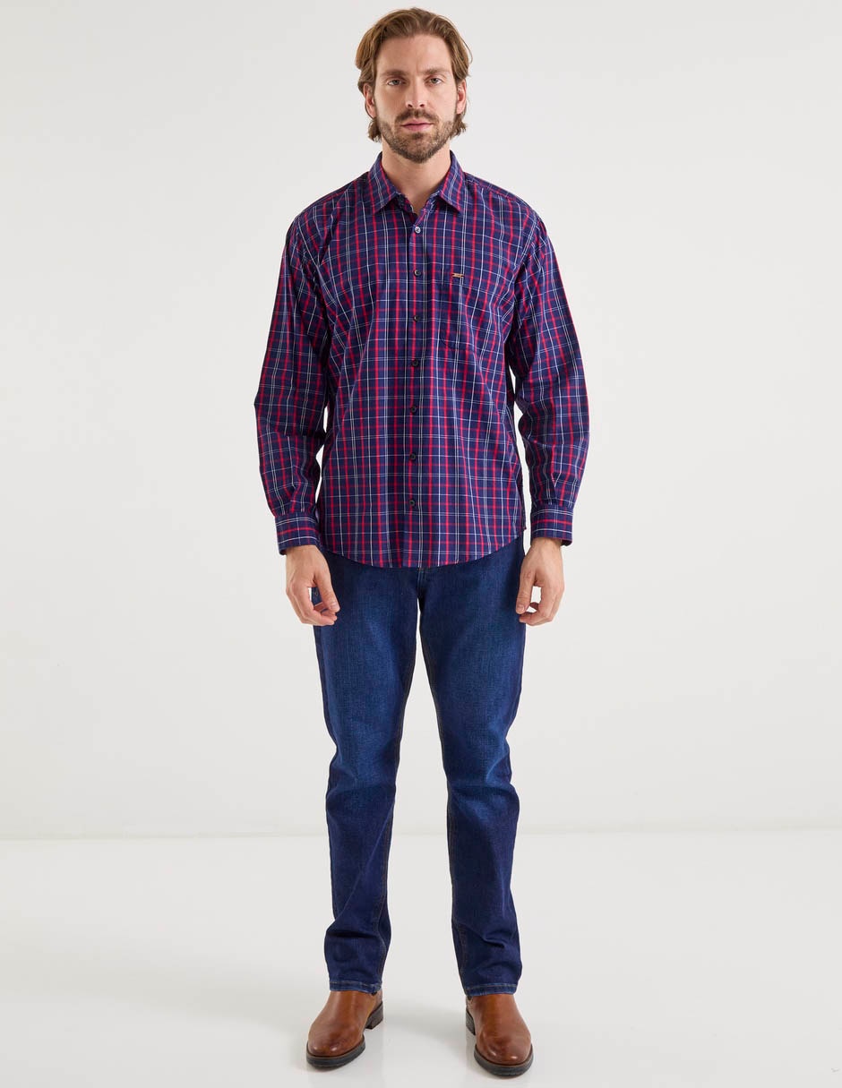 Camisa casual Lee de algodón manga larga para hombre