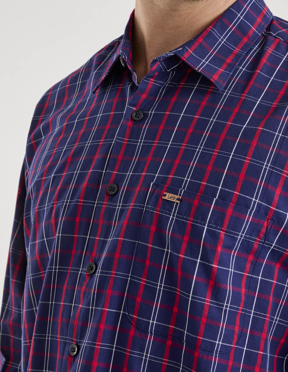 Camisa casual Lee de algodón manga larga para hombre