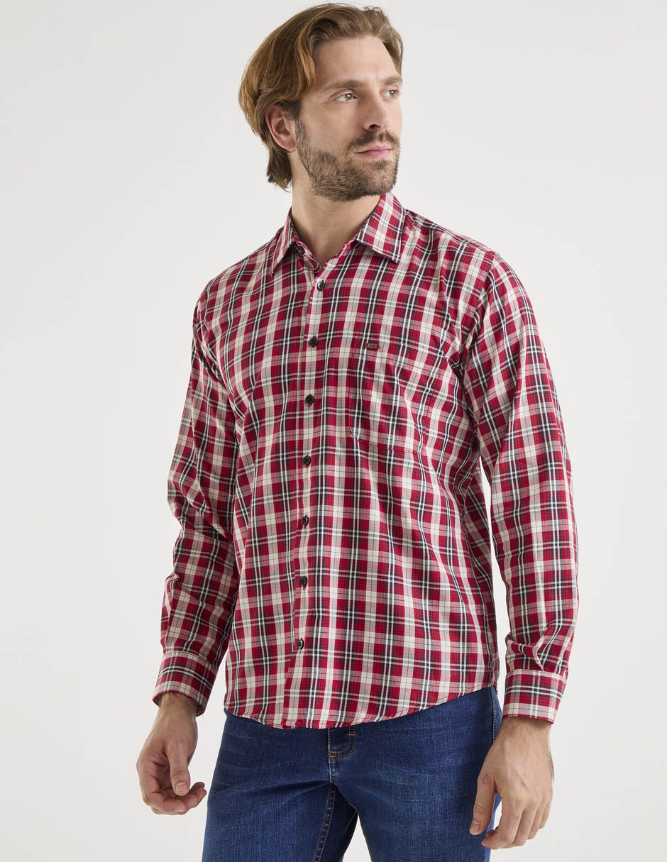 Camisa casual de algodón manga larga para hombre Camisa casual de algodón manga larga para hombre