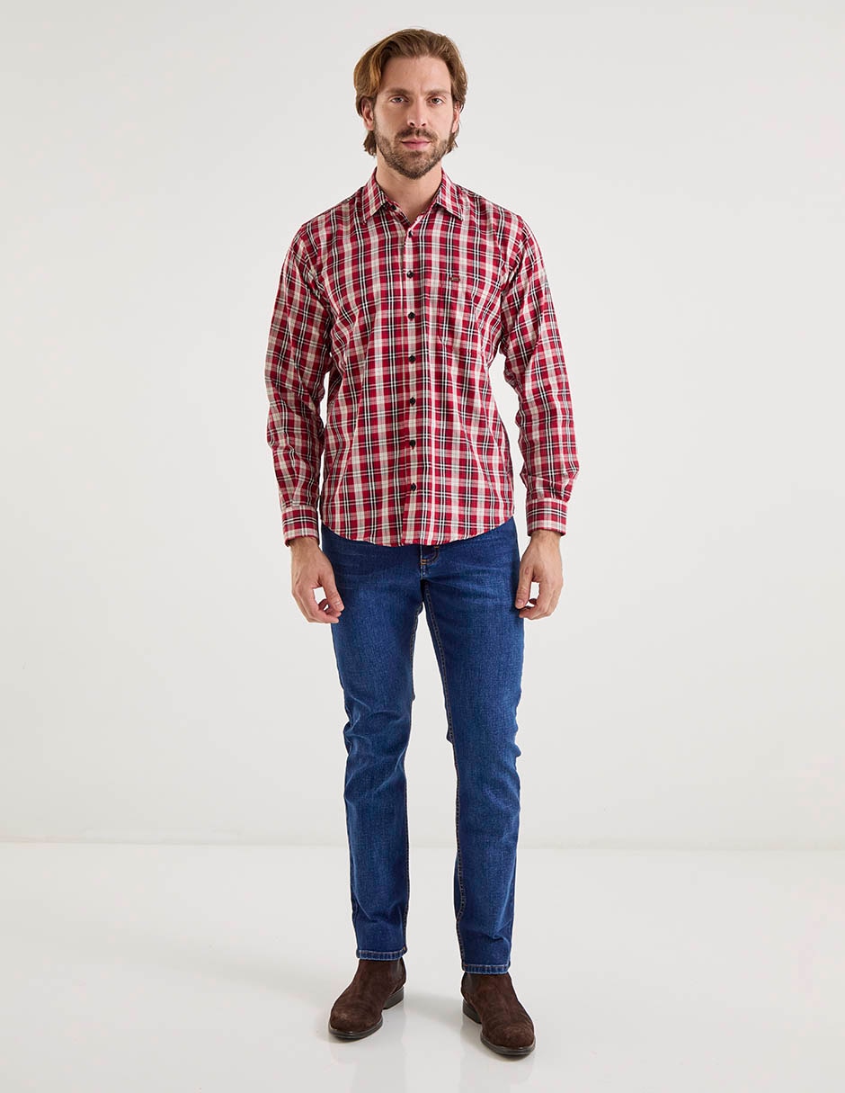 Camisa casual Lee de algodón manga larga para hombre