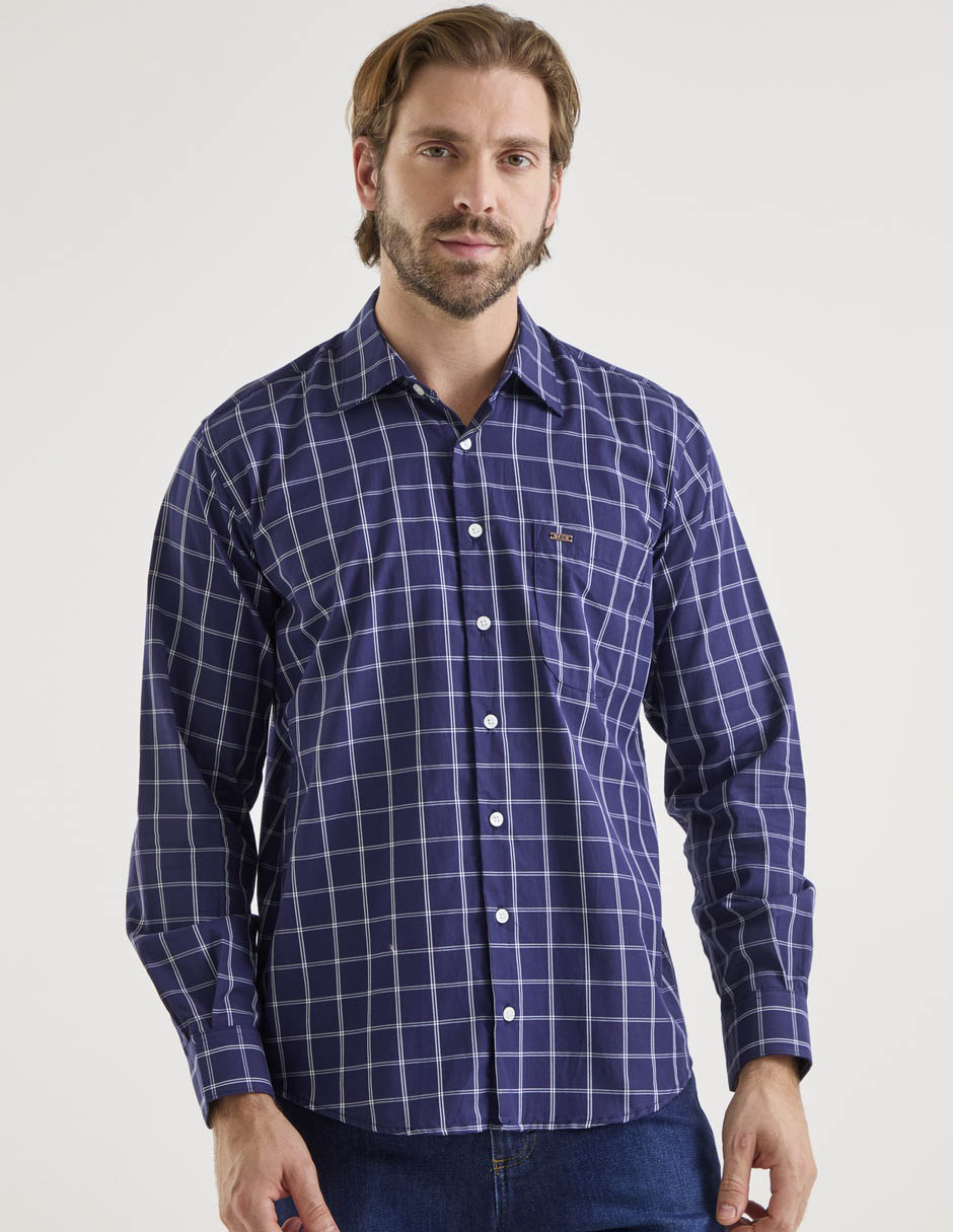 Camisa casual de algodón manga larga para hombre Camisa casual de algodón manga larga para hombre