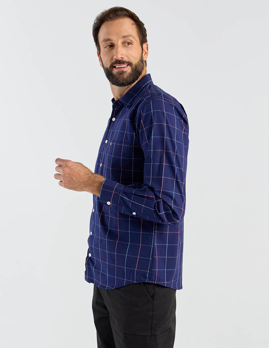 Camisa casual Lee de algodón manga larga para hombre