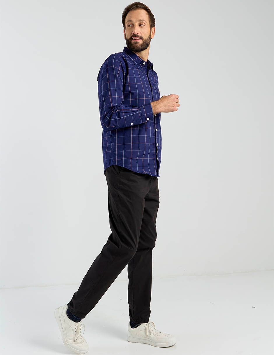 Camisa casual Lee de algodón manga larga para hombre