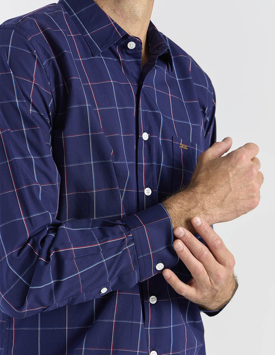 Camisa casual Lee de algodón manga larga para hombre