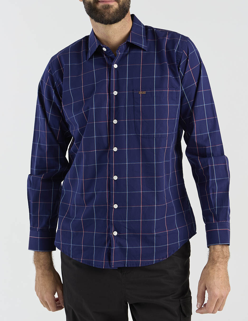 Camisa casual Lee de algodón manga larga para hombre