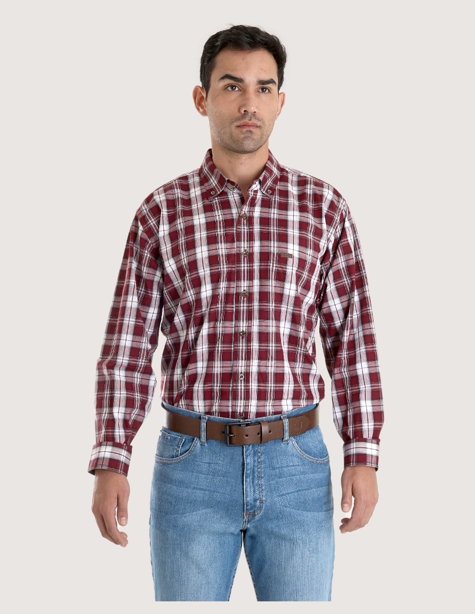 Camisa casual de algodón manga larga para hombre Camisa casual de algodón manga larga para hombre