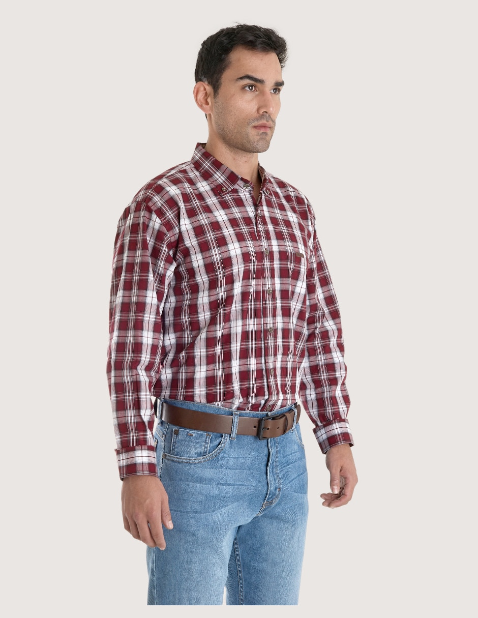 Camisa casual Lee de algodón manga larga para hombre