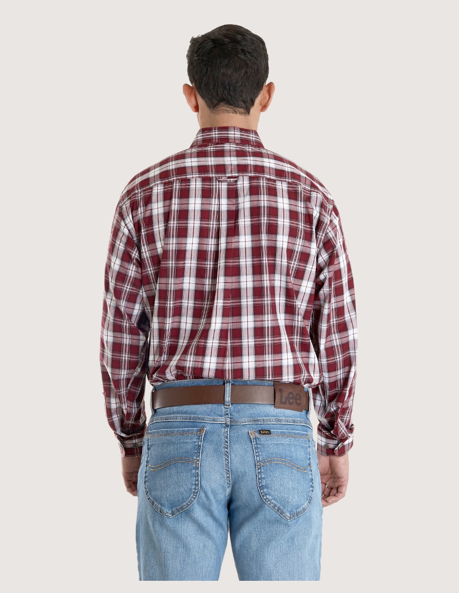 Camisa casual Lee de algodón manga larga para hombre