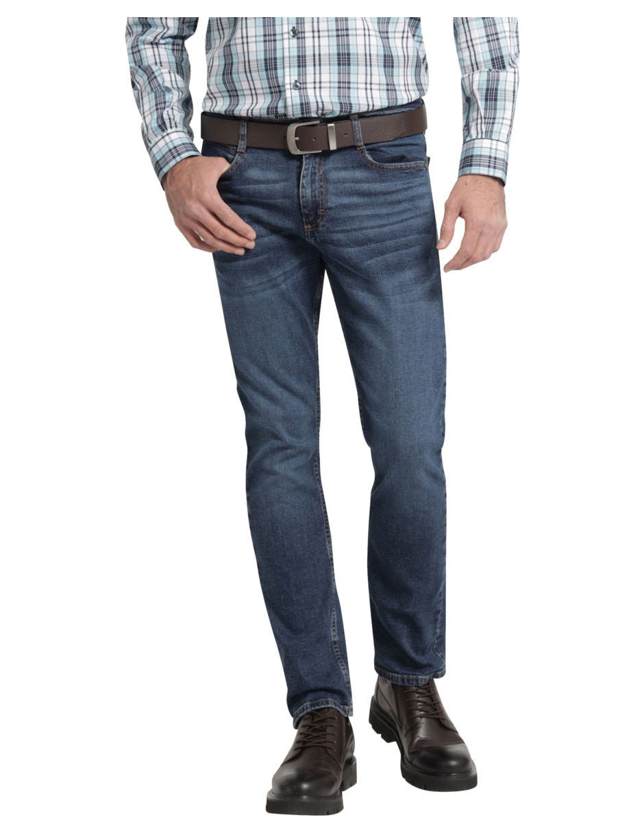 Jeans slim lavado whisker para hombre Jeans slim lavado whisker para hombre