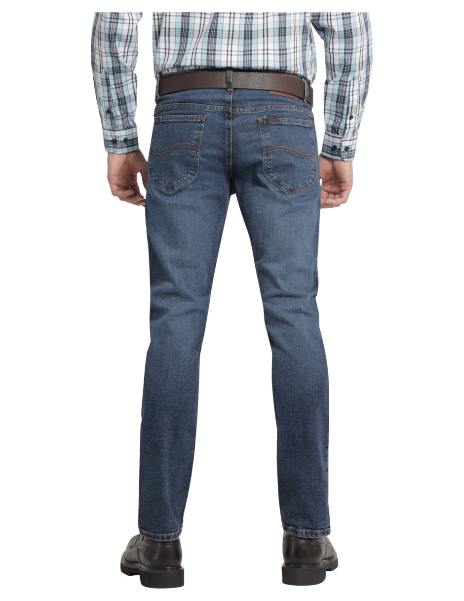 Jeans slim lavado whisker para hombre