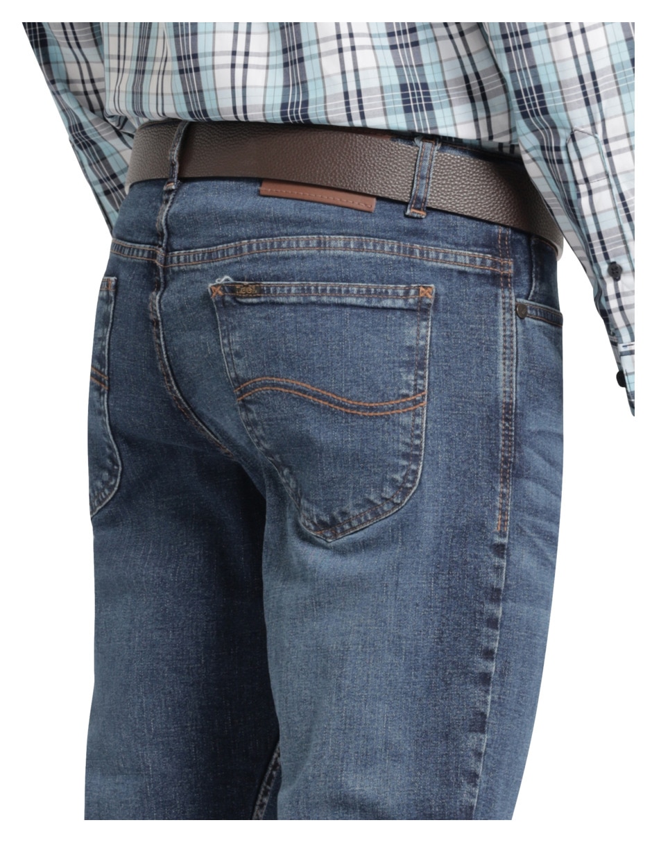 Jeans slim lavado whisker para hombre