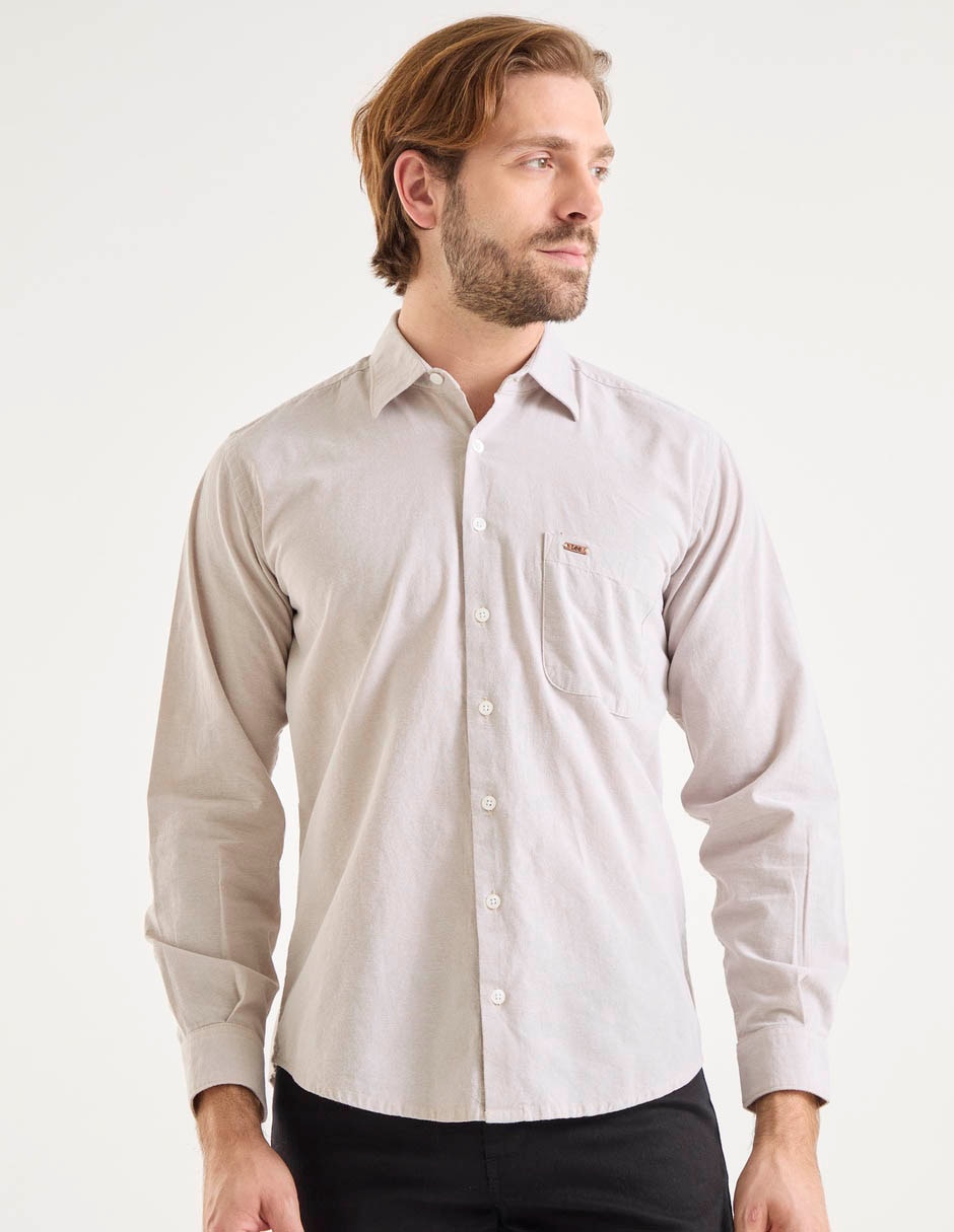 Camisa casual Lee de algodón manga larga para hombre