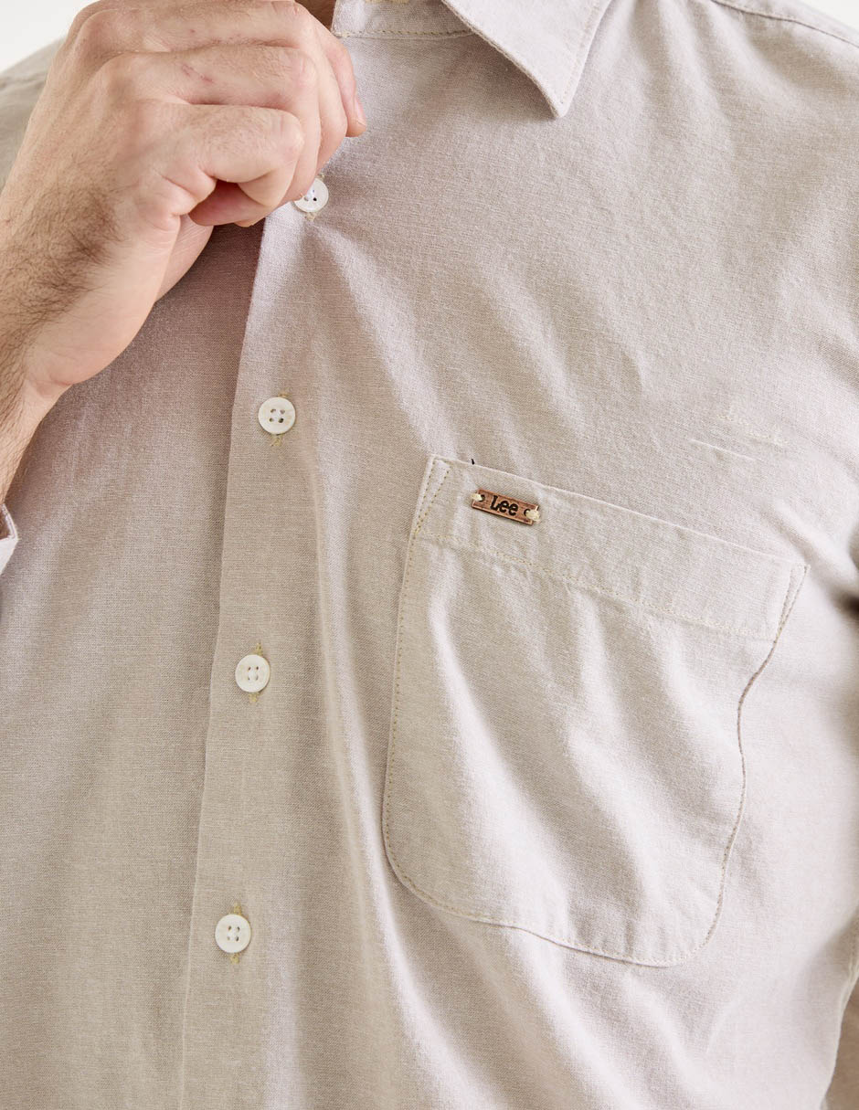 Camisa casual Lee de algodón manga larga para hombre