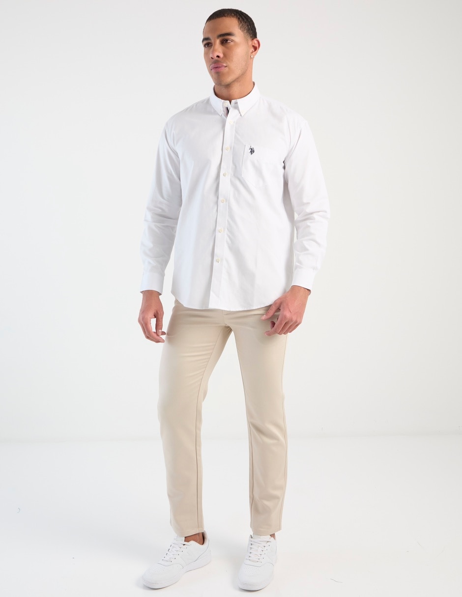 Camisa casual Us Polo manga larga para hombre