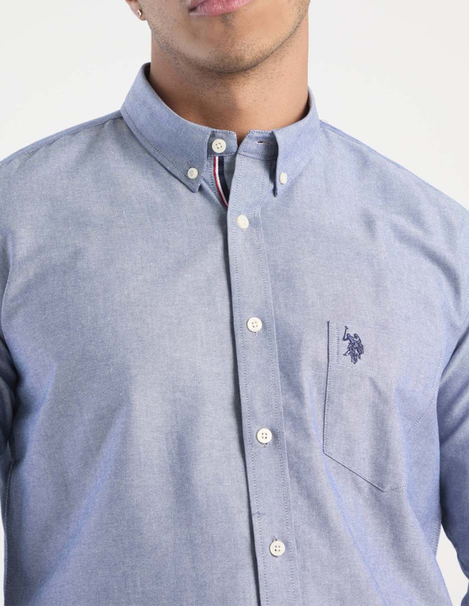 Camisa casual manga larga para hombre 4
