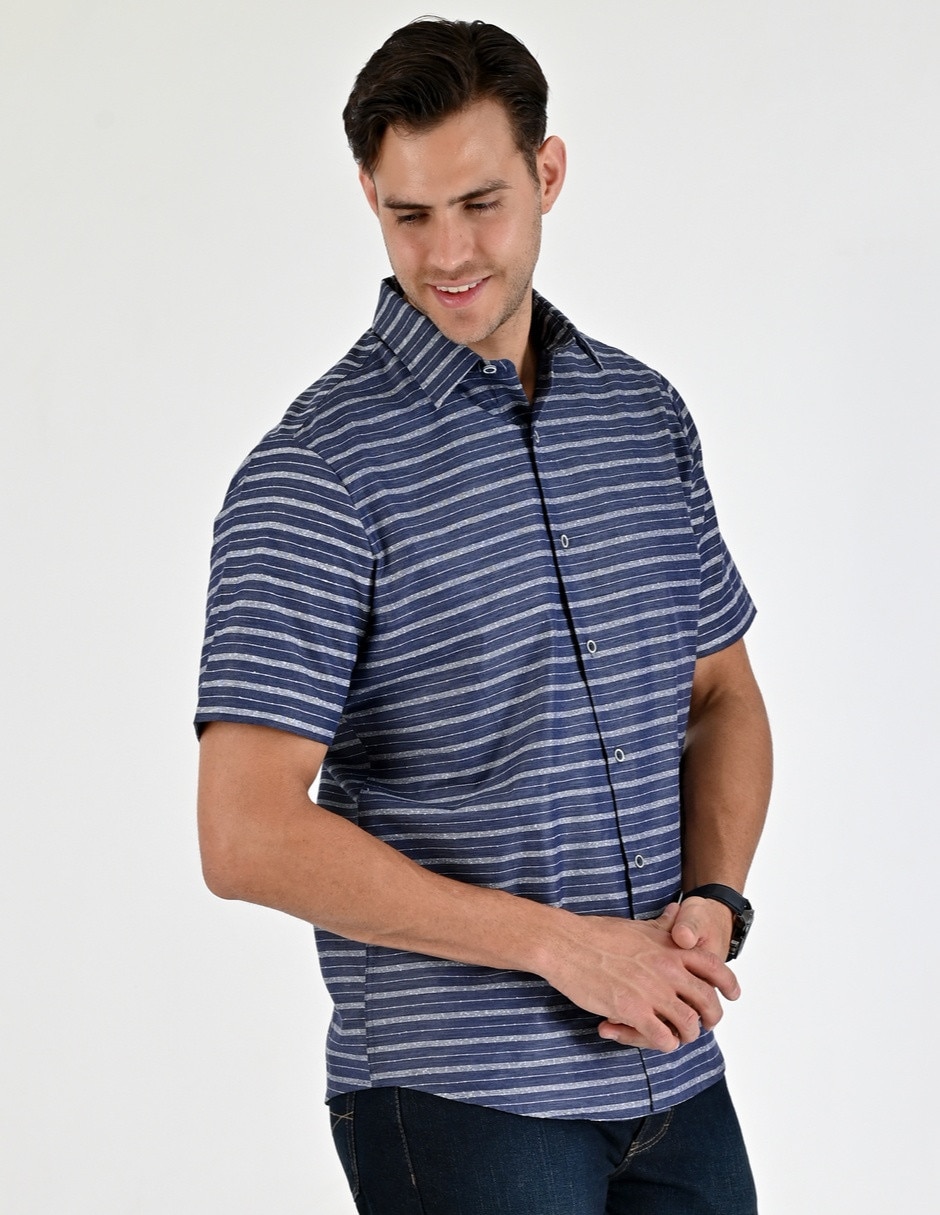 Camisa casual Yale de algodón manga corta para hombre