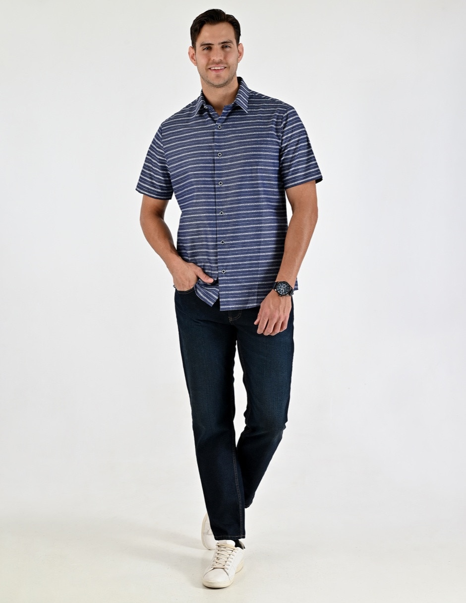 Camisa casual Yale de algodón manga corta para hombre