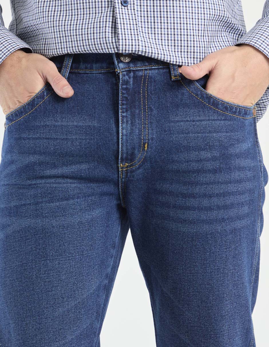 Jeans slim lavado medio para hombre