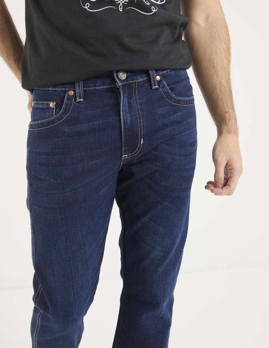 Jeans slim lavado stone wash para hombre