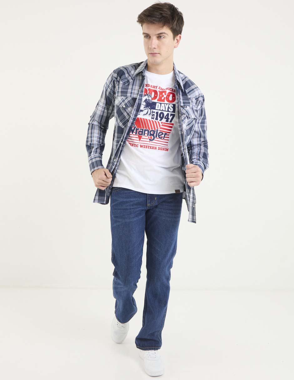 Jeans slim lavado obscuro para hombre