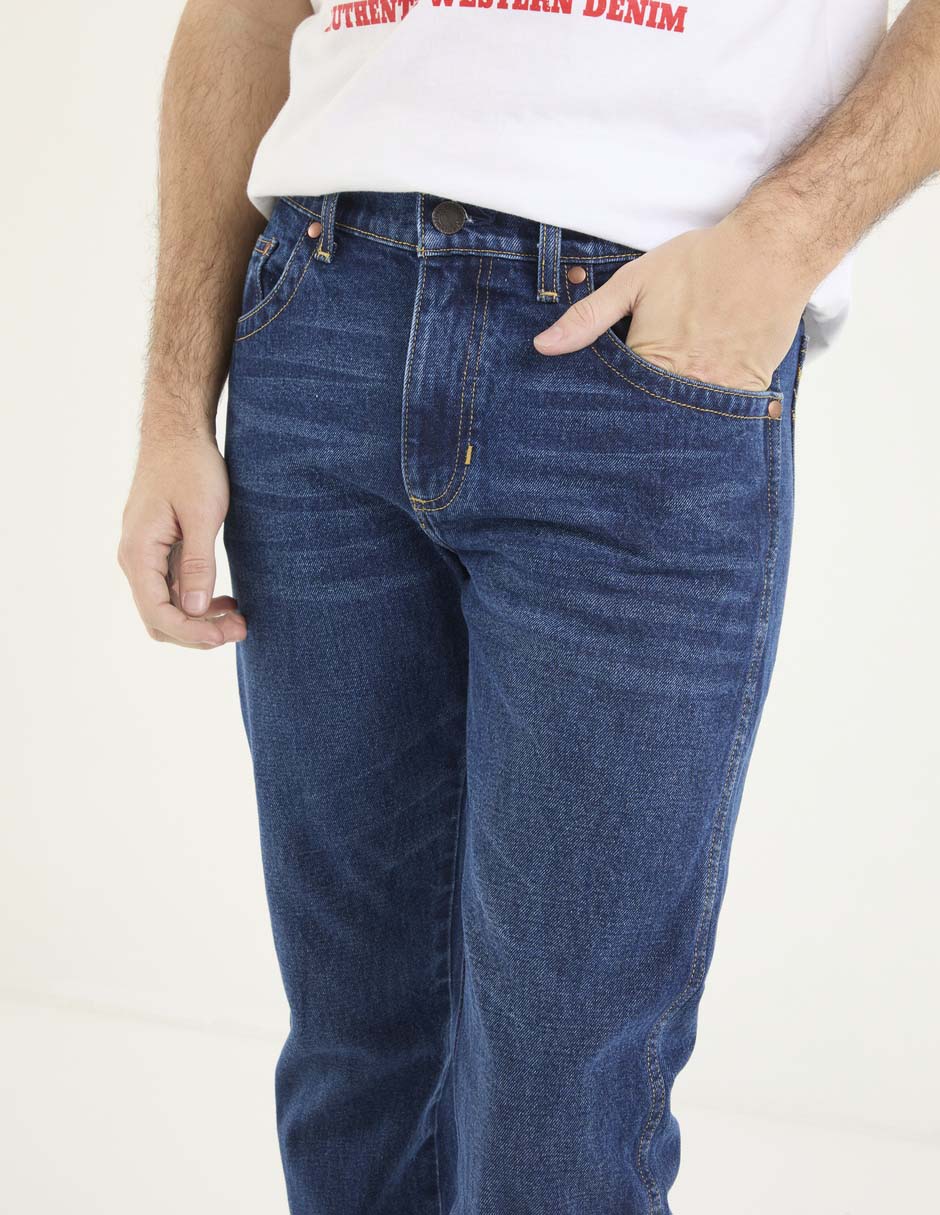 Jeans slim lavado obscuro para hombre