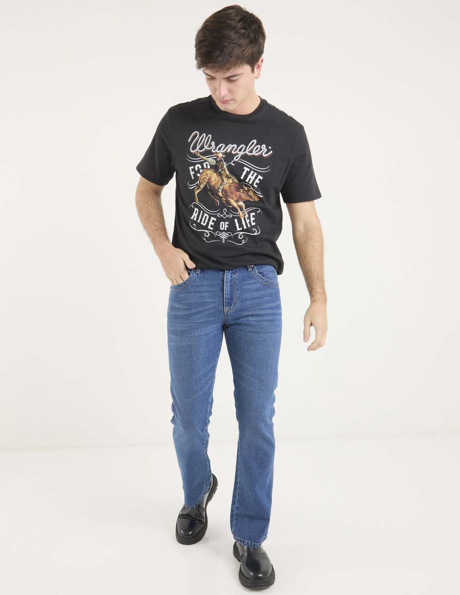 Jeans slim lavado medio para hombre