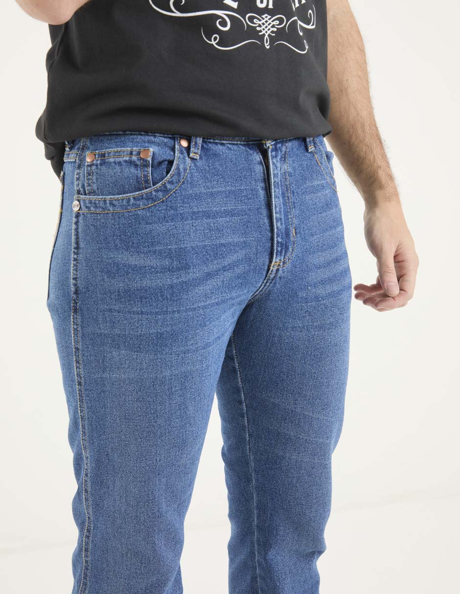 Jeans slim lavado medio para hombre