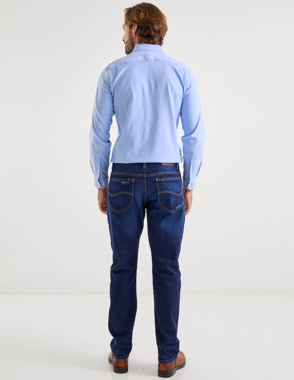 Jeans relaxed slim deslavado para hombre