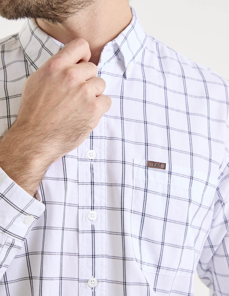 Camisa casual de algodón manga larga para hombre 4