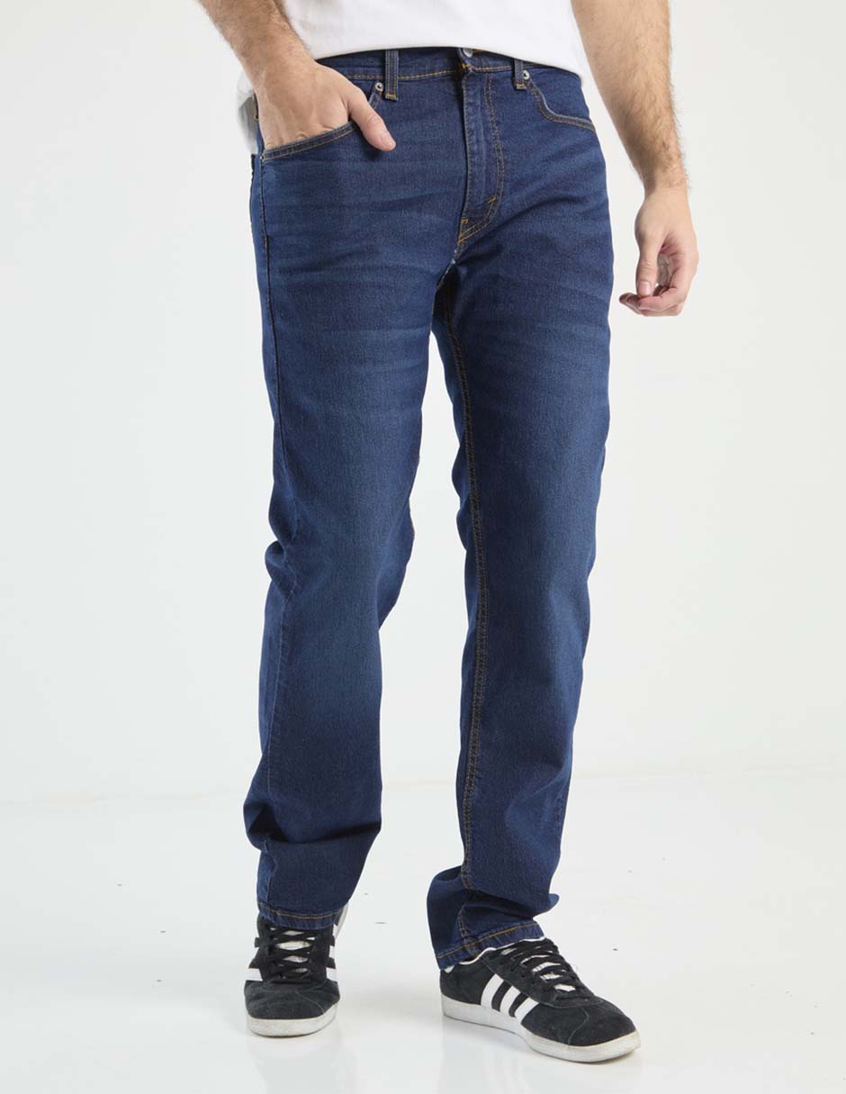Jeans slim lavado whisker para hombre