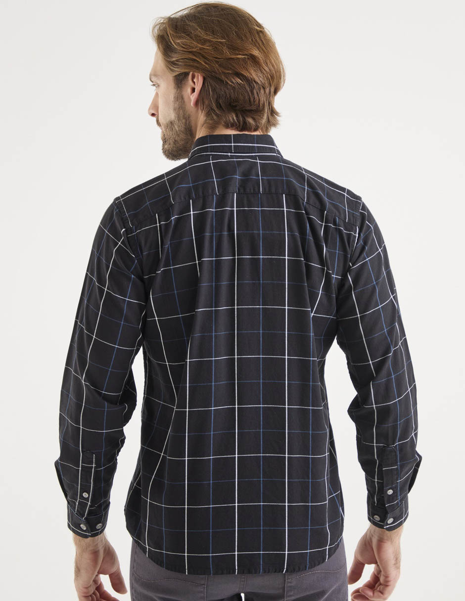Camisa casual de algodón manga larga para hombre 4