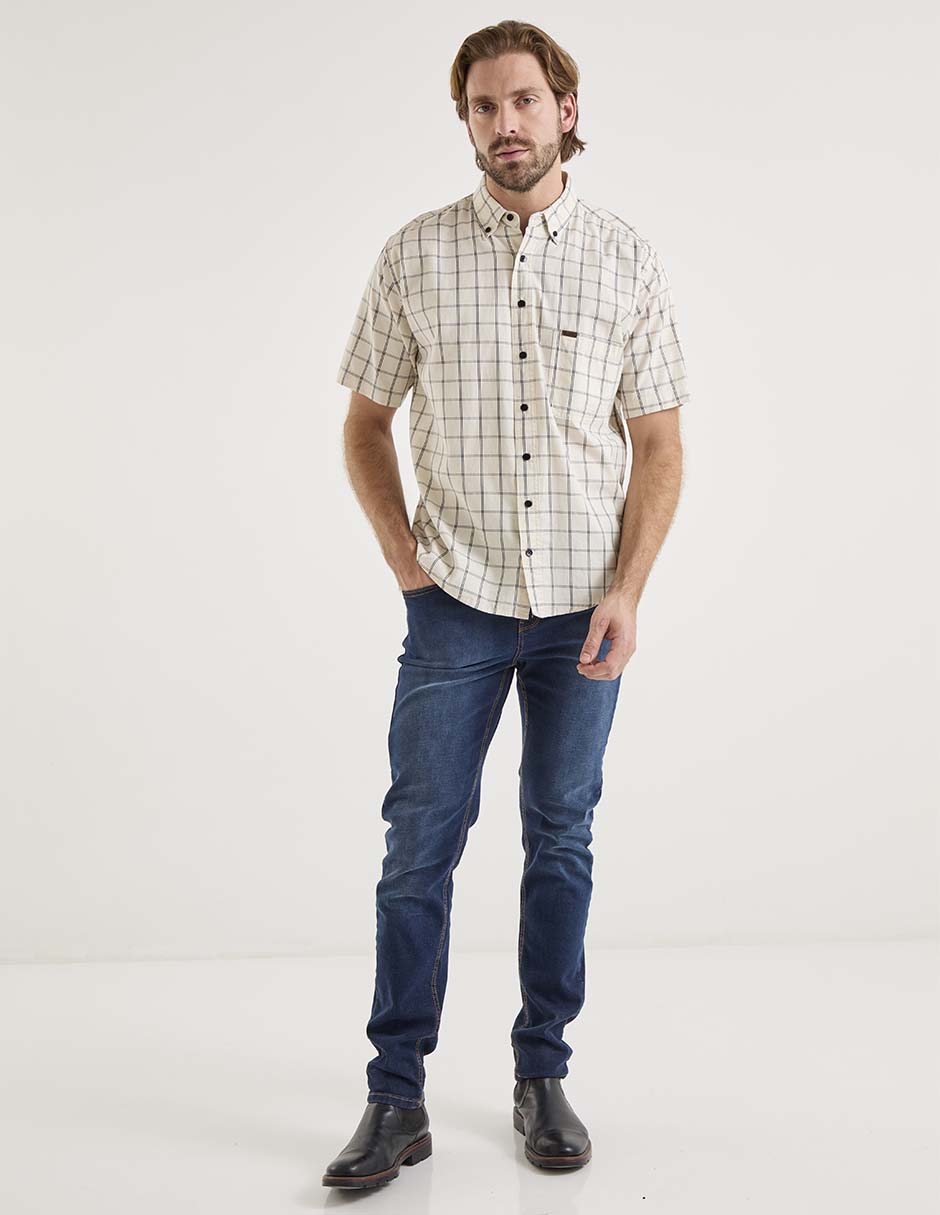Camisa casual Lee de algodón manga corta para hombre