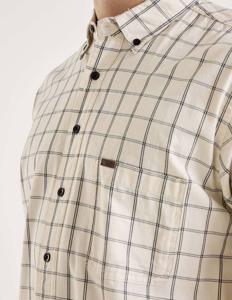 Camisa casual Lee de algodón manga corta para hombre