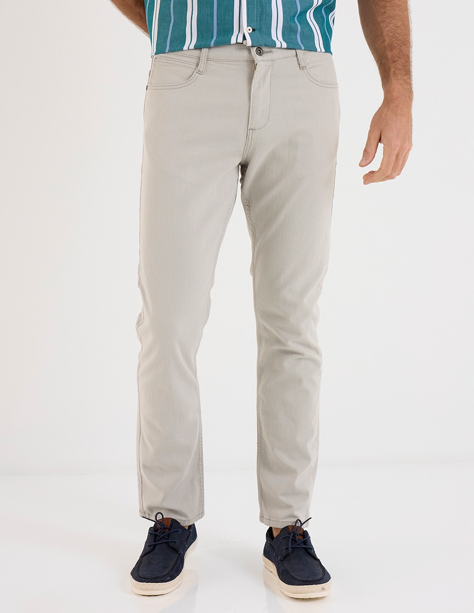 Pantalón chino recto de gabardina para hombre
