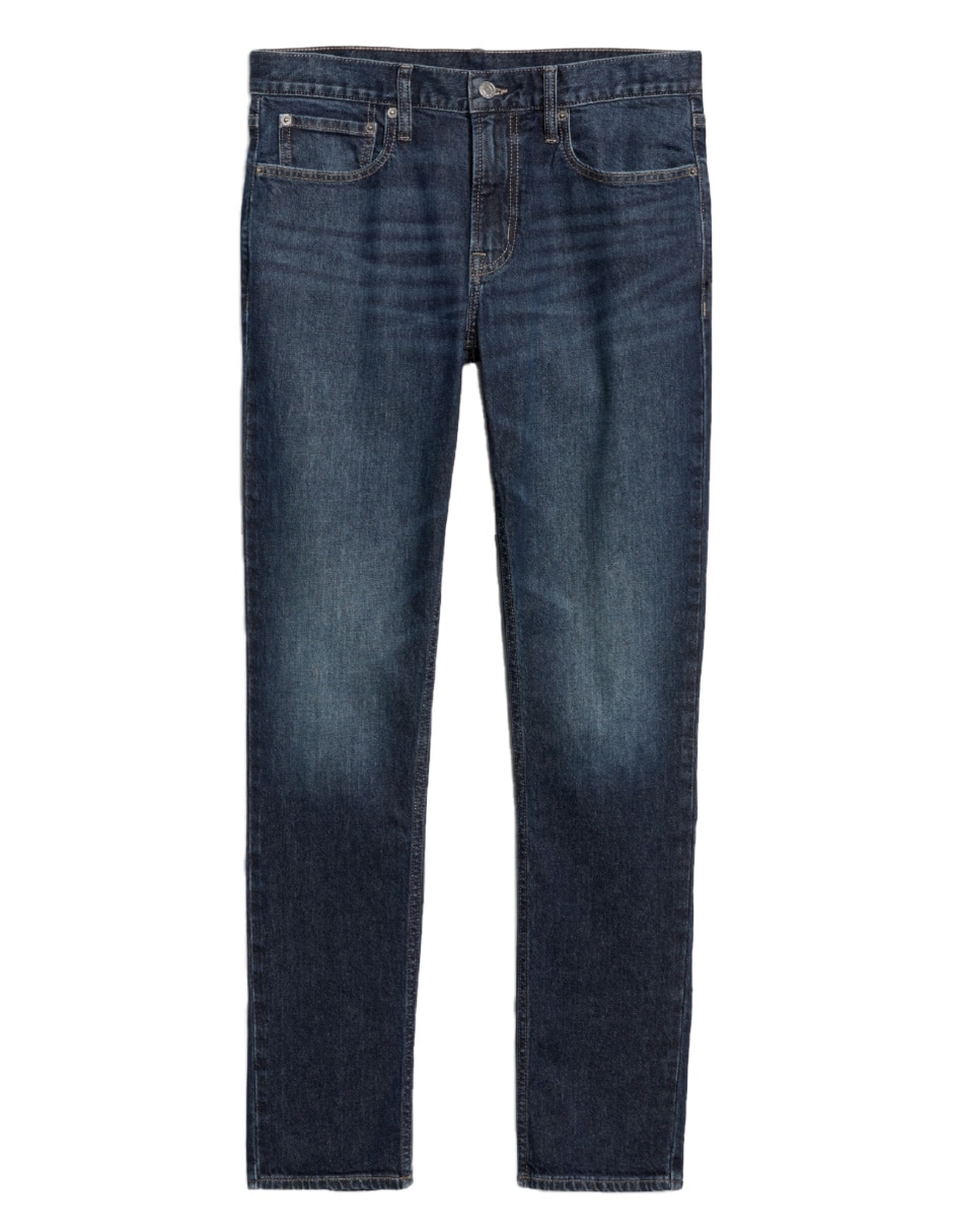 Jeans straight lavado obscuro para hombre 3