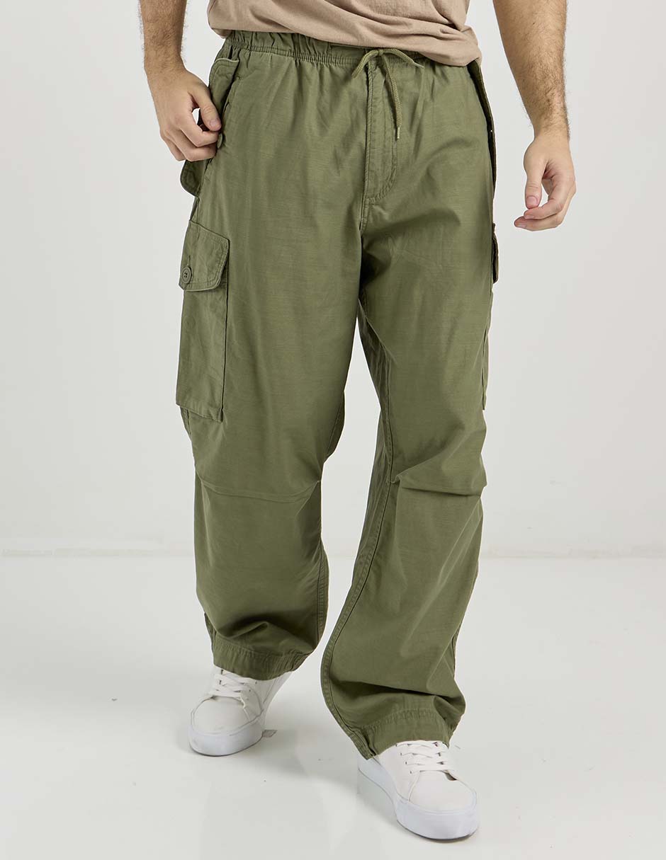 Pantalón cargo straight de algodón para hombre