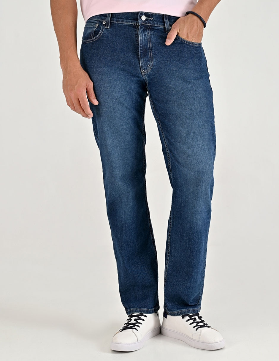 Jeans straight deslavado para hombre